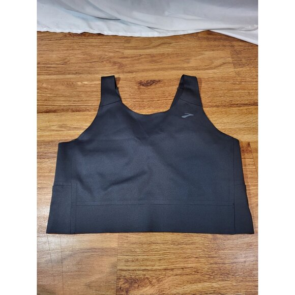 Brooks Womans XL Black Run Within Crop Tank - Picture 1 of 4